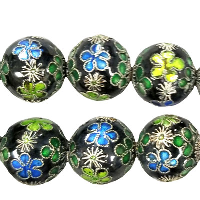 ENAMEL ROUND 16MM BLACK